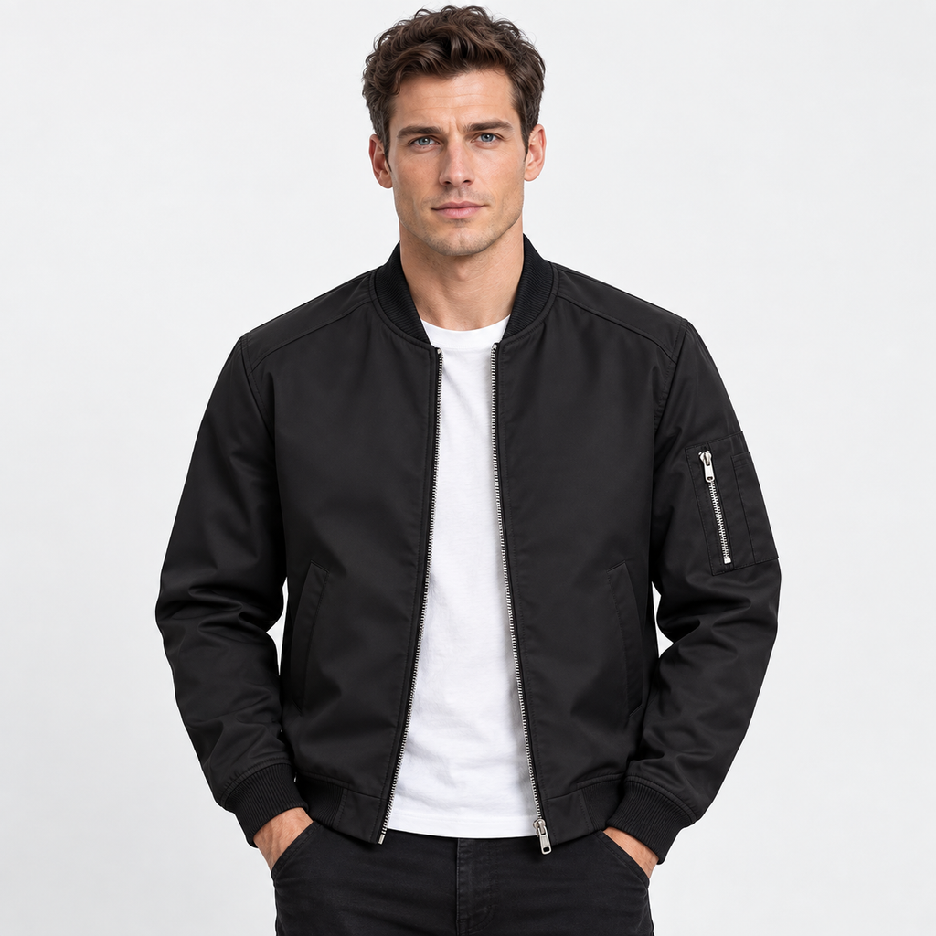 Men’s Bomber Jacket Baseball Collar Casual Flight Jacket