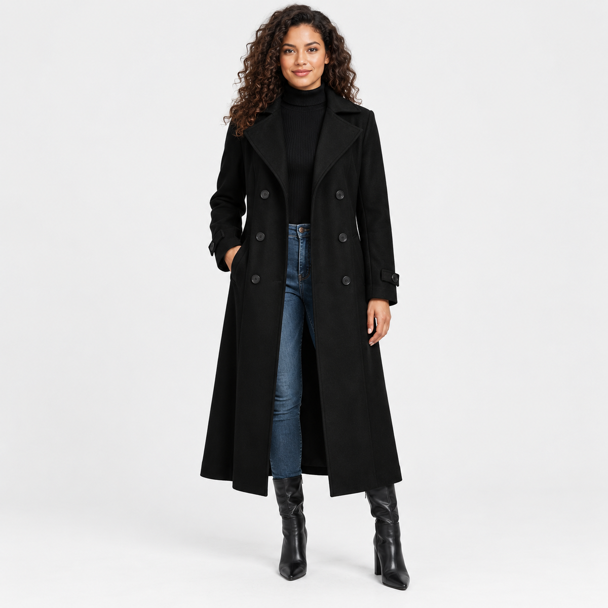 Women’s Elegant Winter Coat Vintage Long Sleeve Jacket