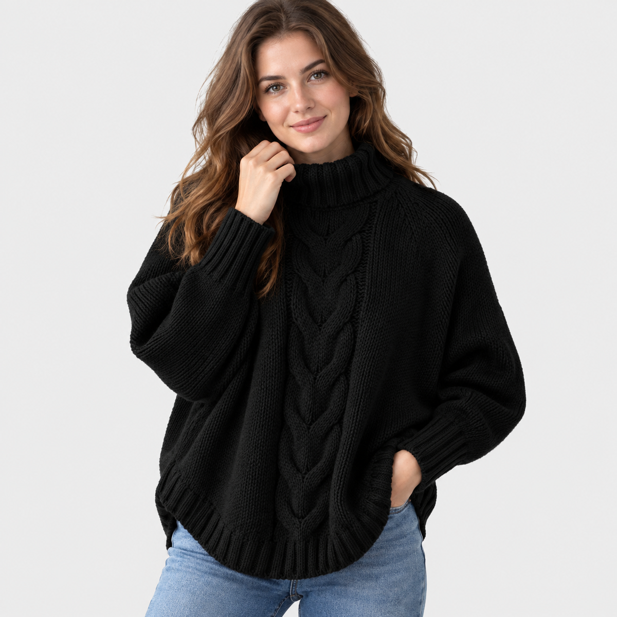 Women’s Vintage Style Sweater Flared Hem Casual Top