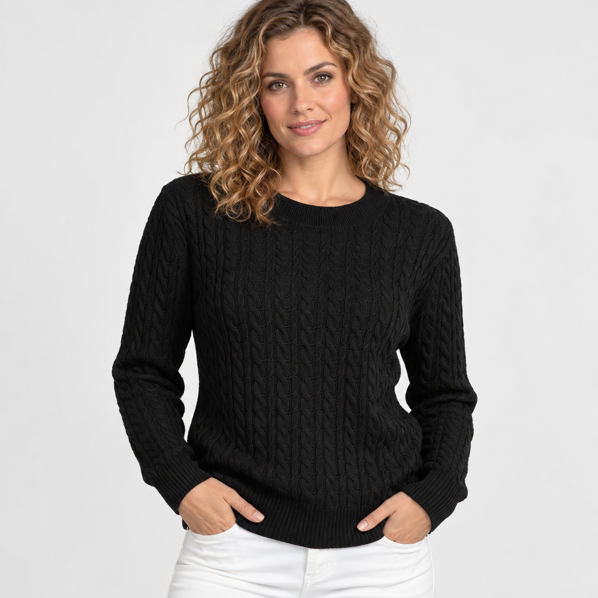 Women’s Rib Knit Crew Neck Sweater Loose Fit Pullover