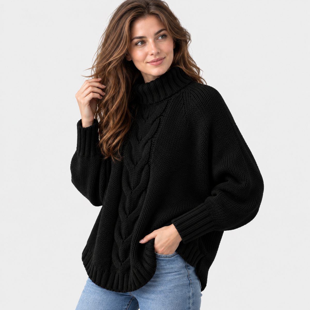 Women’s Vintage Style Sweater Flared Hem Casual Top