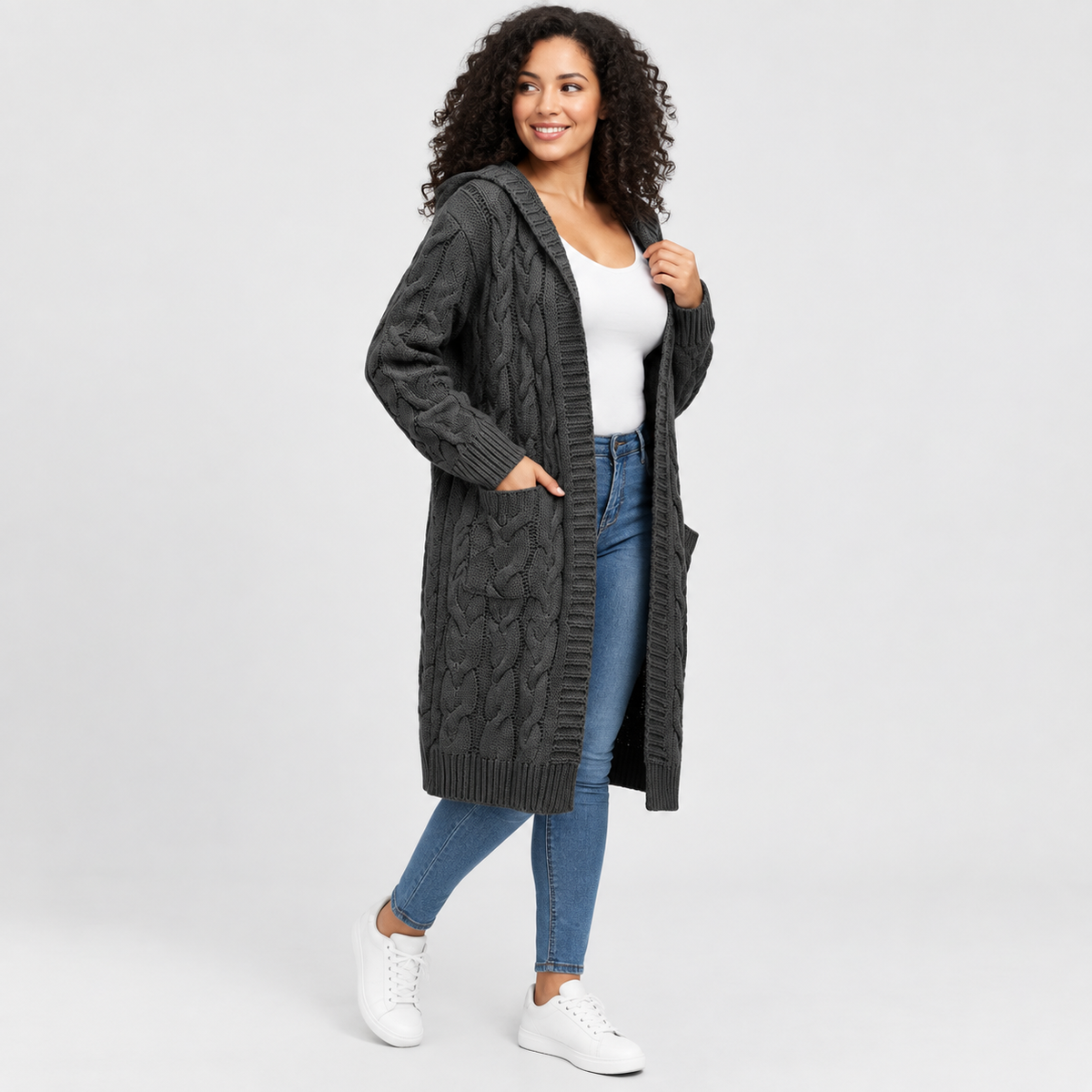 Women’s Plus Size Long Cardigan Casual Winter Outerwear