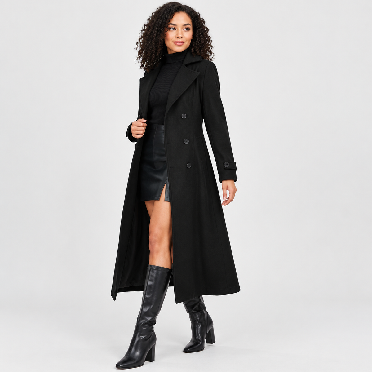 Women’s Elegant Winter Coat Vintage Long Sleeve Jacket