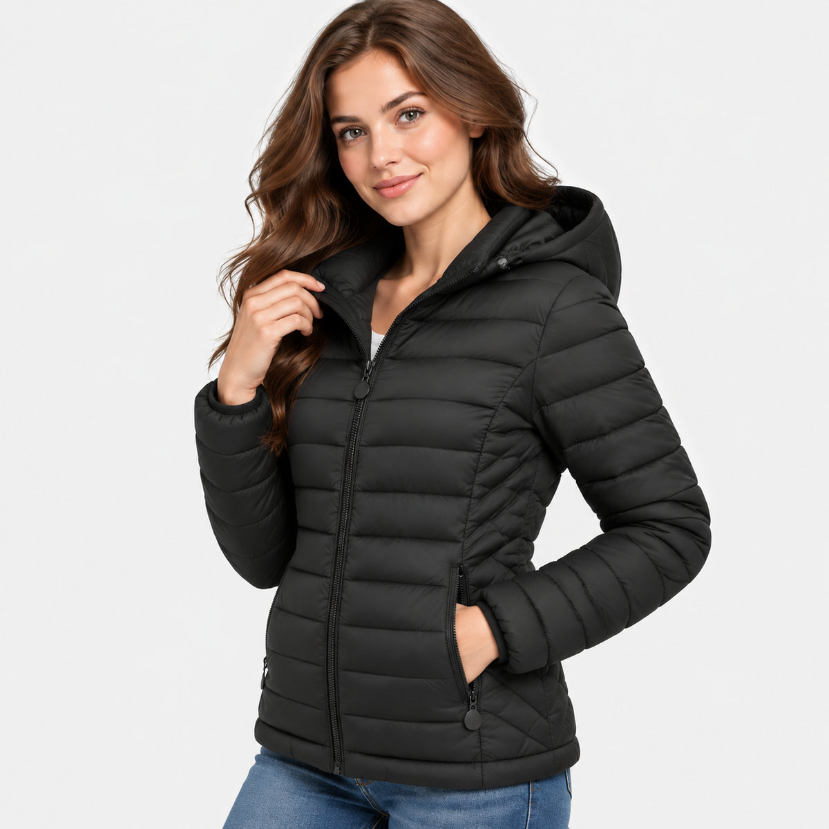 Women’s Lightweight Hooded Puffer Jacket Casual Winter Coat