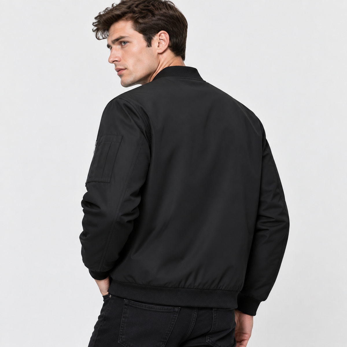 Men’s Bomber Jacket Baseball Collar Casual Flight Jacket