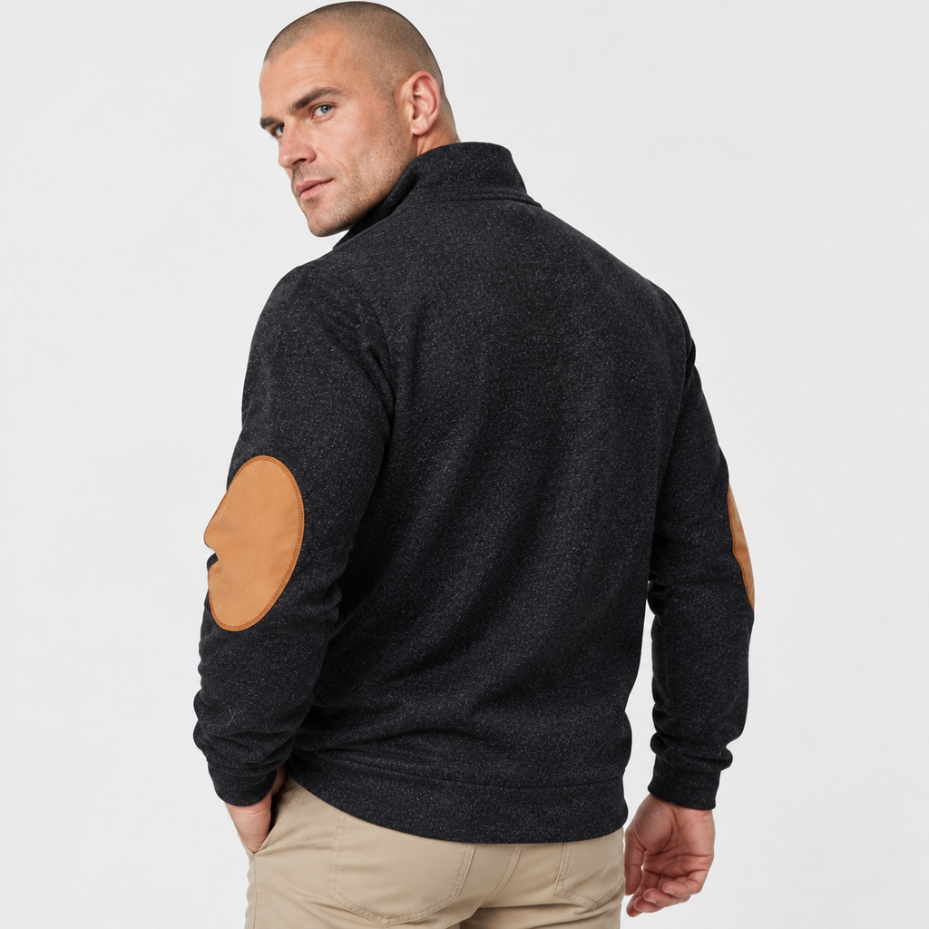 Men’s Collared Neck Pullover Sweater Solid Color Style