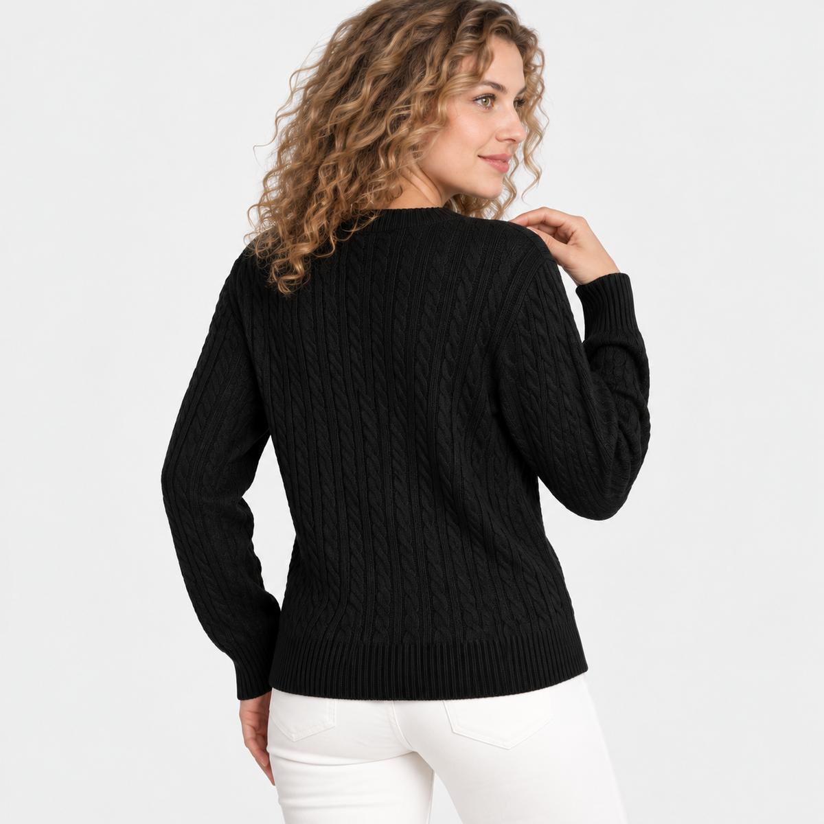 Women’s Rib Knit Crew Neck Sweater Loose Fit Pullover