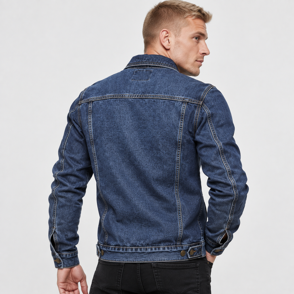 Men’s Vintage Denim Jacket Button Front Workwear Style