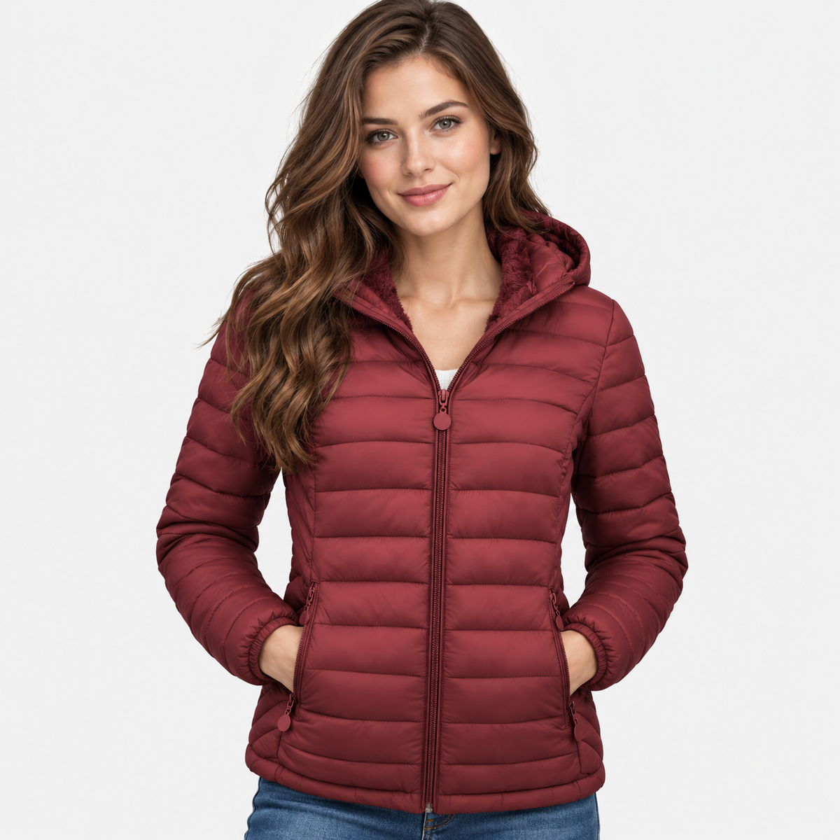 Women’s Lightweight Hooded Puffer Jacket Casual Winter Coat