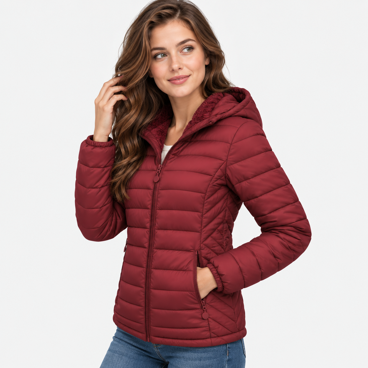 Women’s Lightweight Hooded Puffer Jacket Casual Winter Coat