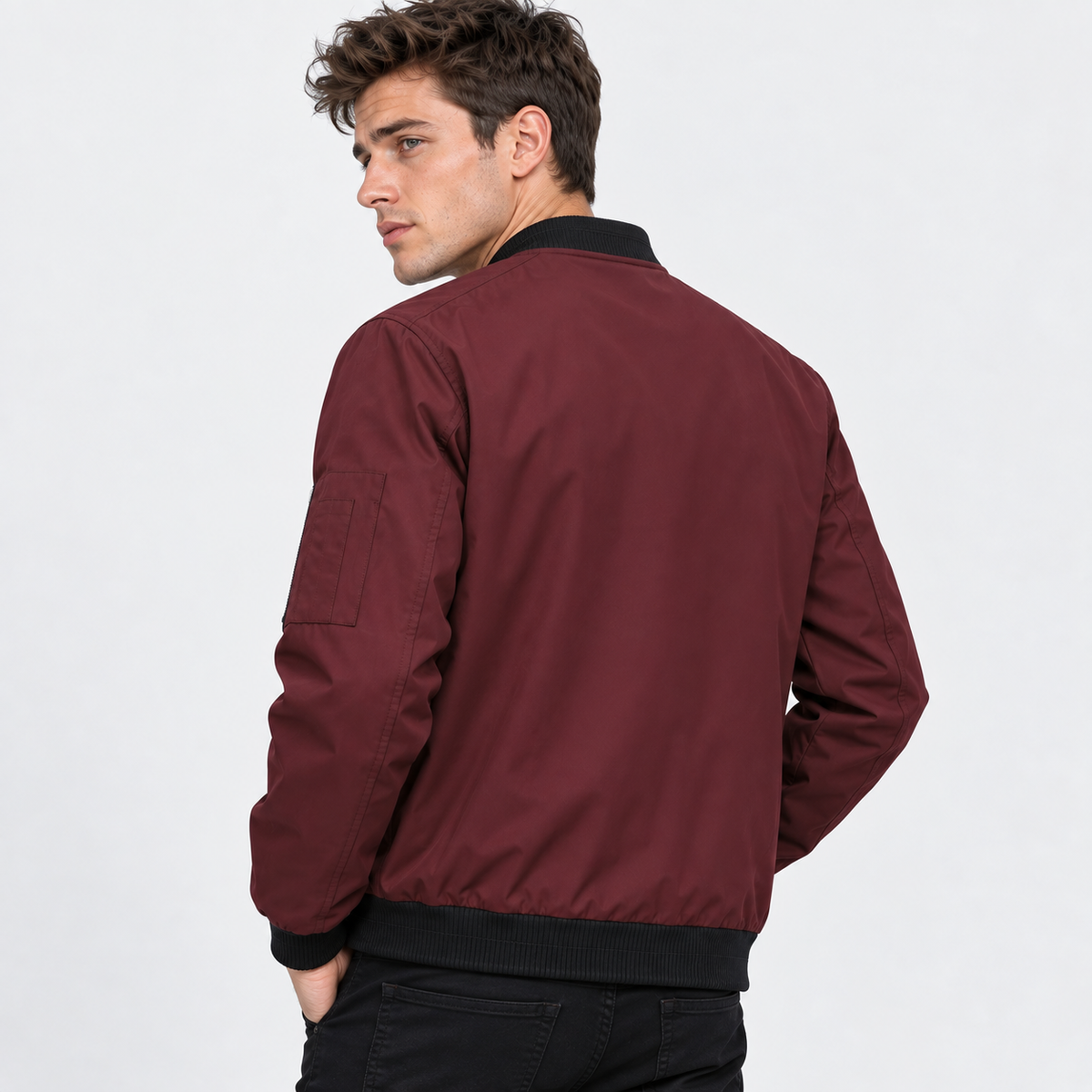 Men’s Bomber Jacket Baseball Collar Casual Flight Jacket