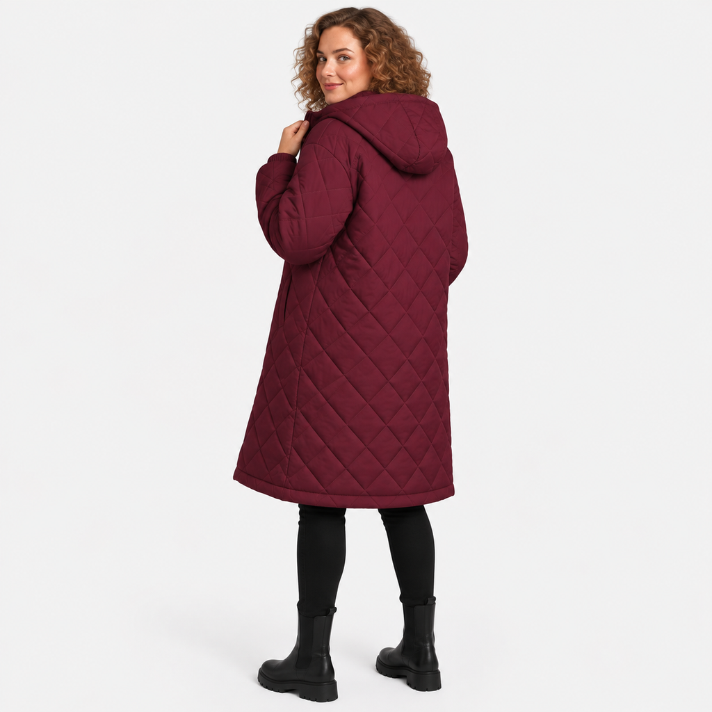 Women’s Long Hooded Puffer Coat Fleece Lined Winter Jacket