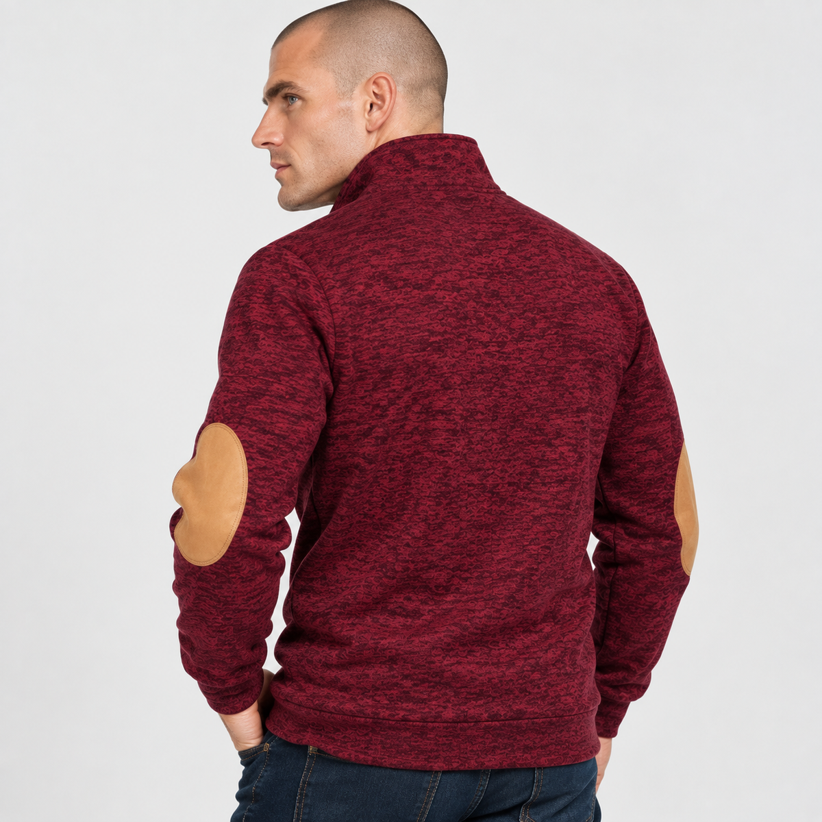 Men’s Collared Neck Pullover Sweater Solid Color Style