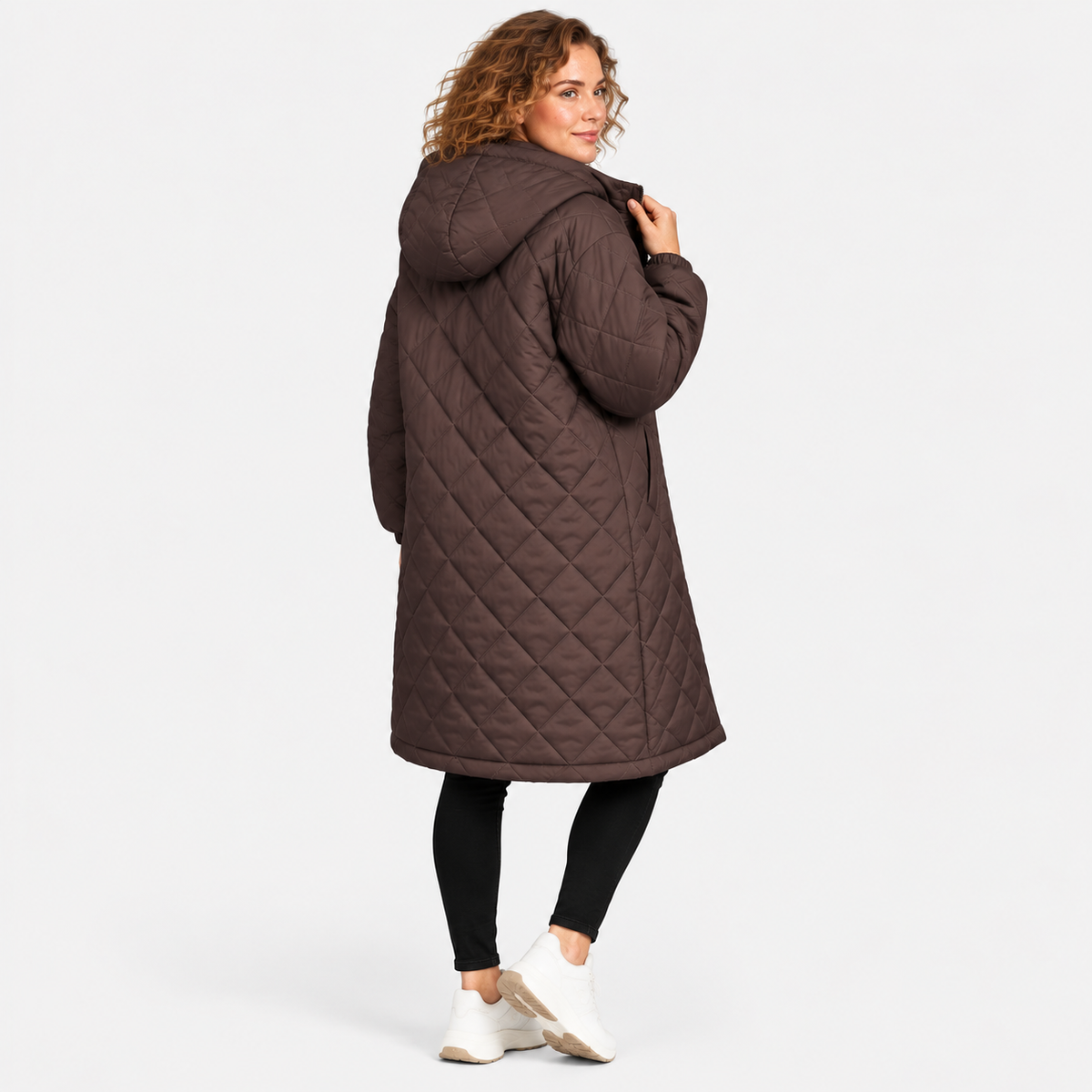 Women’s Long Hooded Puffer Coat Fleece Lined Winter Jacket