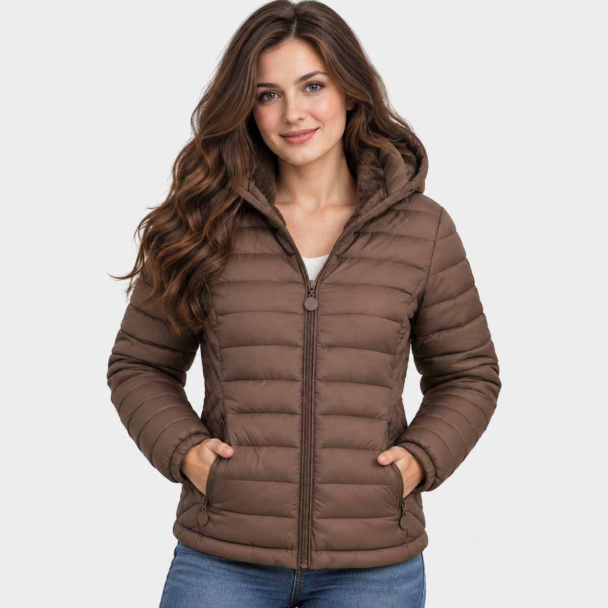 Women’s Lightweight Hooded Puffer Jacket Casual Winter Coat