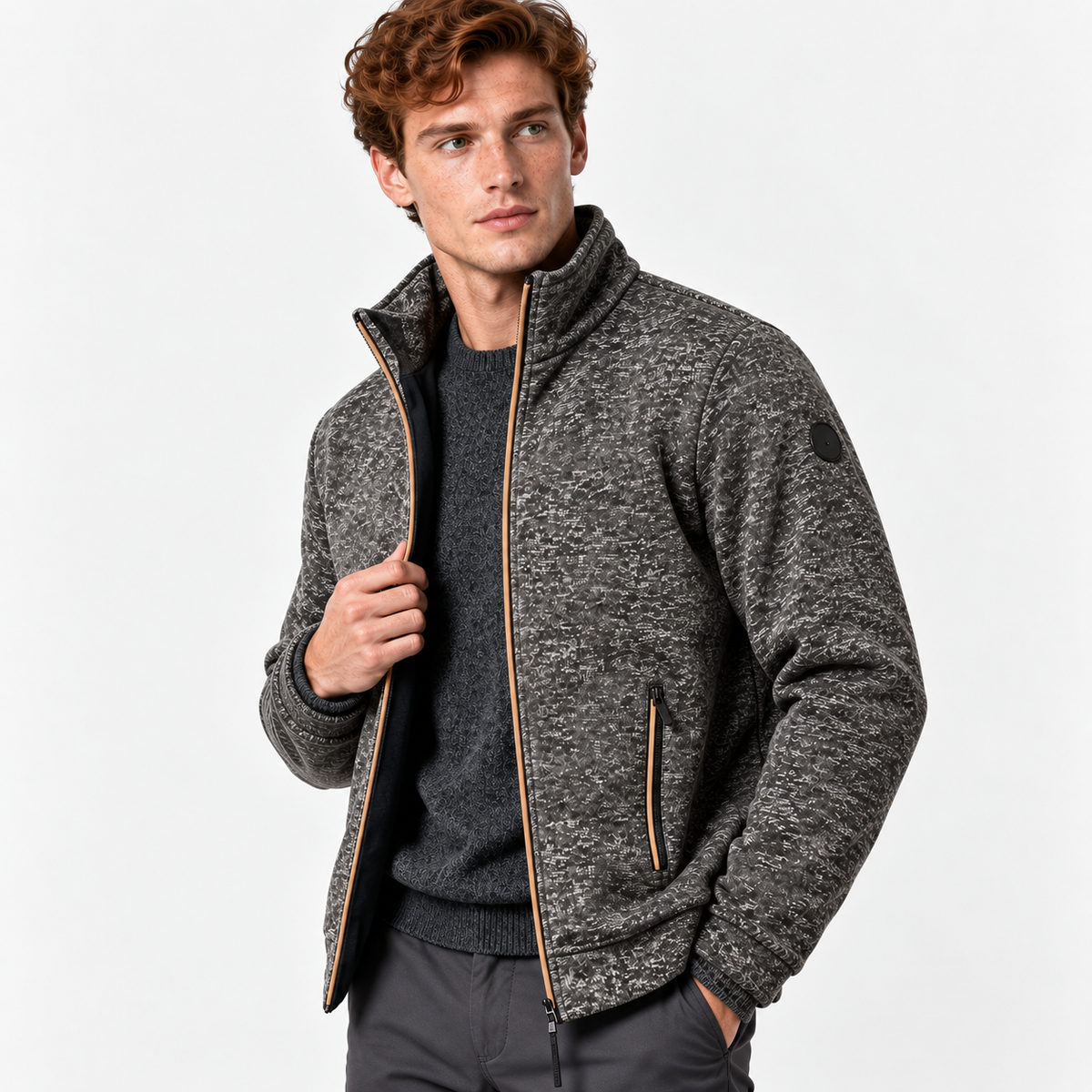 Men’s Slim Fit Knit Sweater Solid Color Casual Wear