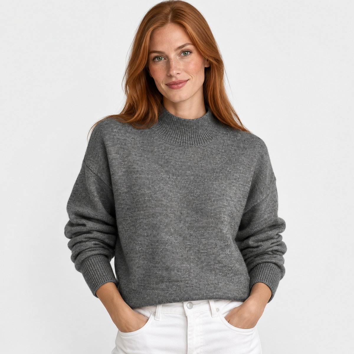 Women’s Minimalist Mock Neck Sweater Fall Winter Wear