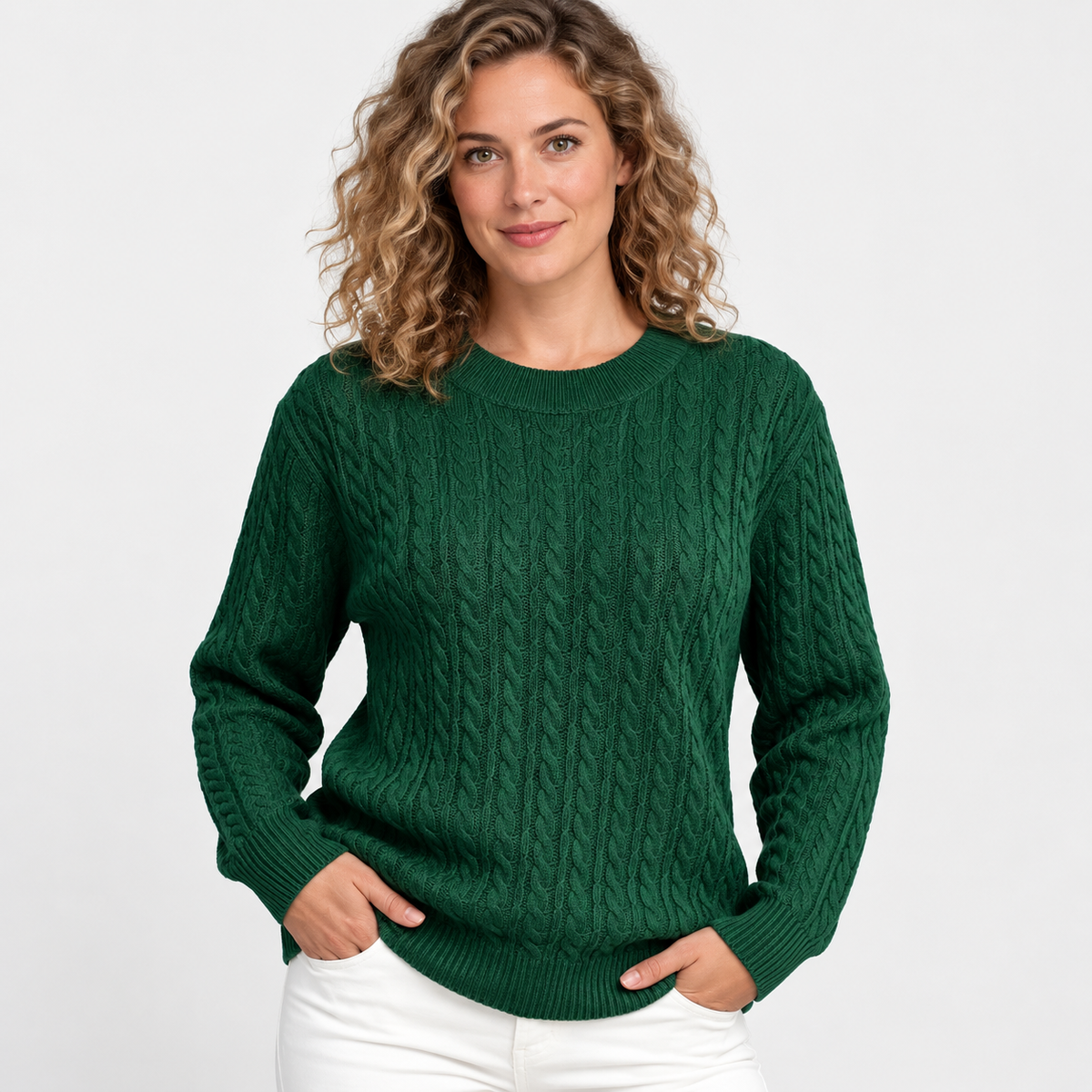 Women’s Rib Knit Crew Neck Sweater Loose Fit Pullover