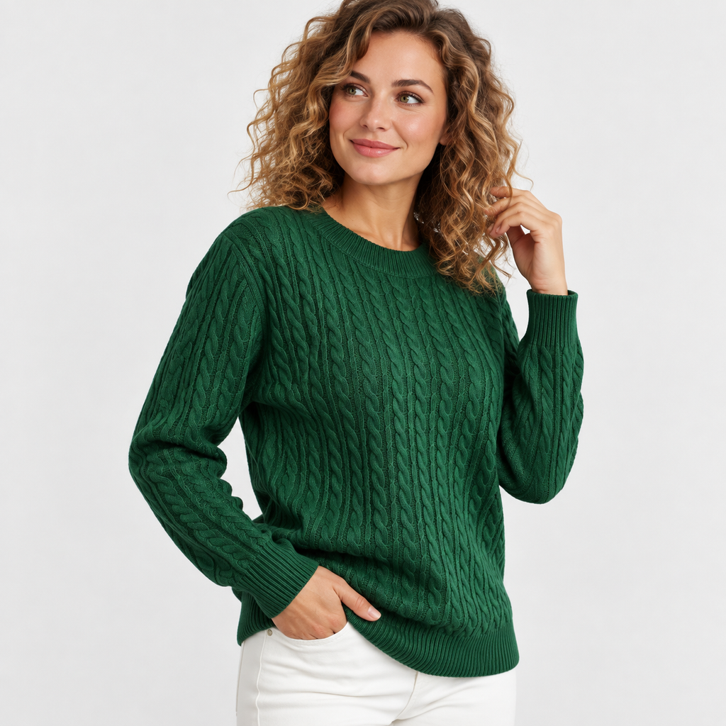 Women’s Rib Knit Crew Neck Sweater Loose Fit Pullover