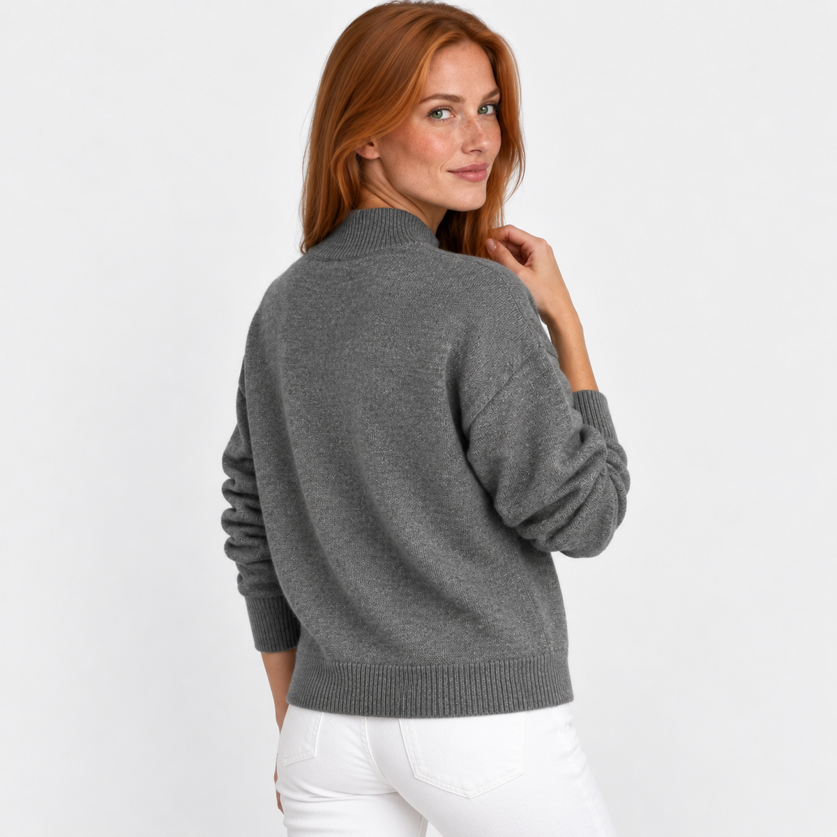 Women’s Minimalist Mock Neck Sweater Fall Winter Wear