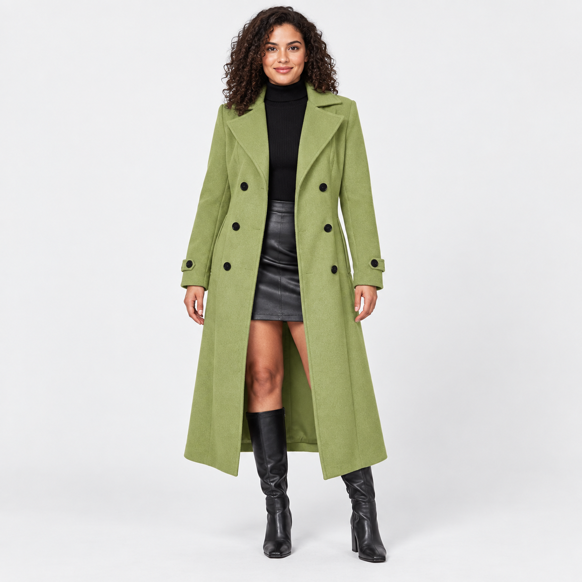 Women’s Elegant Winter Coat Vintage Long Sleeve Jacket