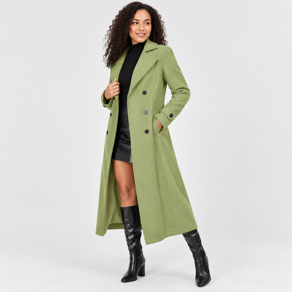 Women’s Elegant Winter Coat Vintage Long Sleeve Jacket