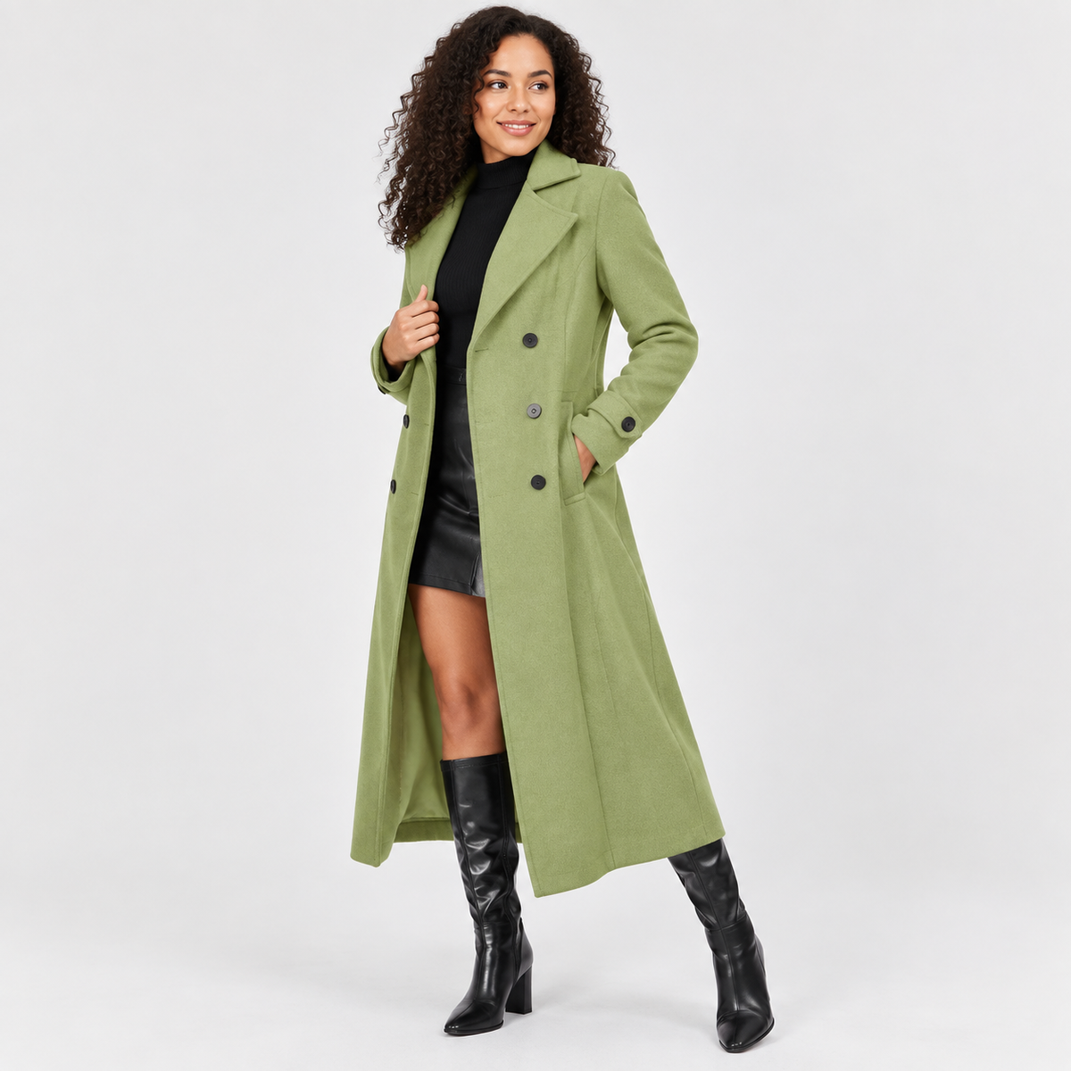 Women’s Elegant Winter Coat Vintage Long Sleeve Jacket