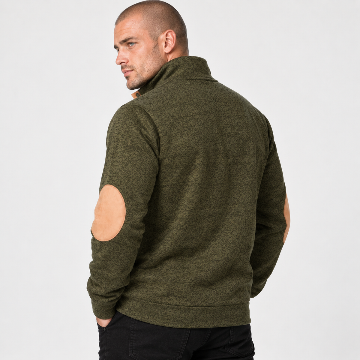 Men’s Collared Neck Pullover Sweater Solid Color Style