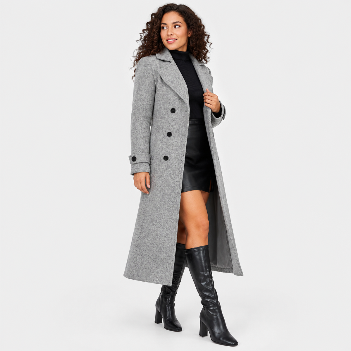 Women’s Elegant Winter Coat Vintage Long Sleeve Jacket