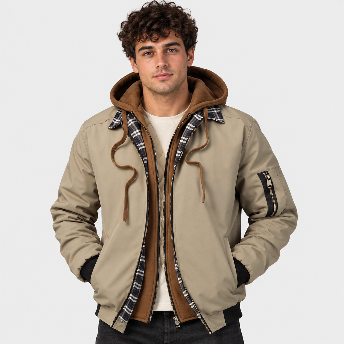Men’s Lightweight Hooded Cardigan Jacket Everyday Style