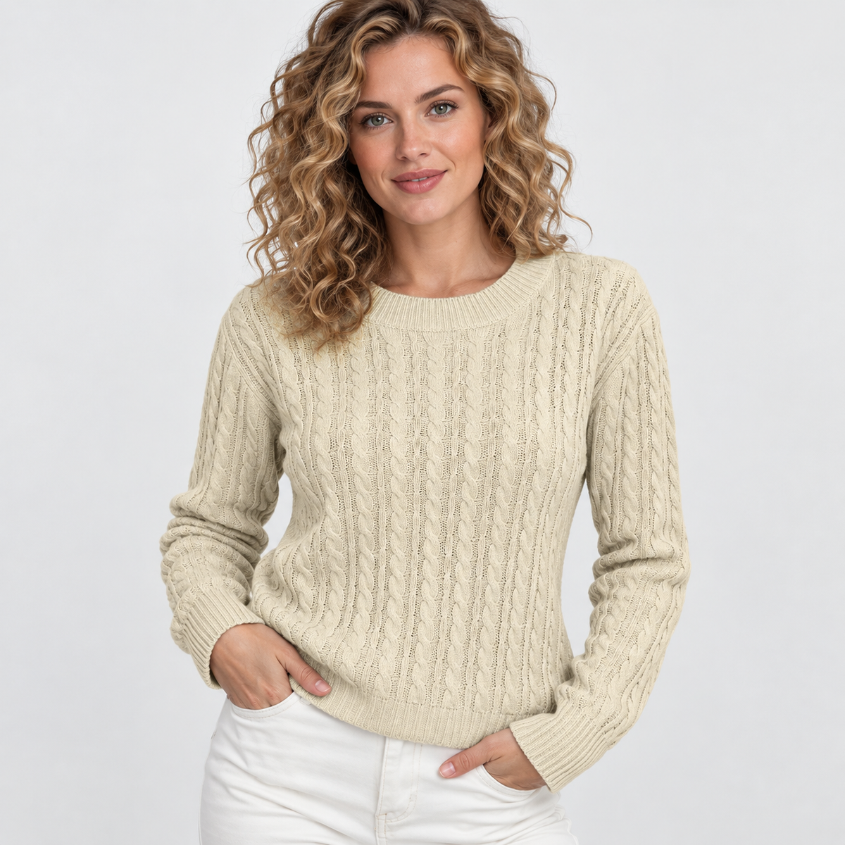 Women’s Rib Knit Crew Neck Sweater Loose Fit Pullover