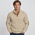 Men’s Button Neck Knit Sweatshirt Comfortable Everyday Wear