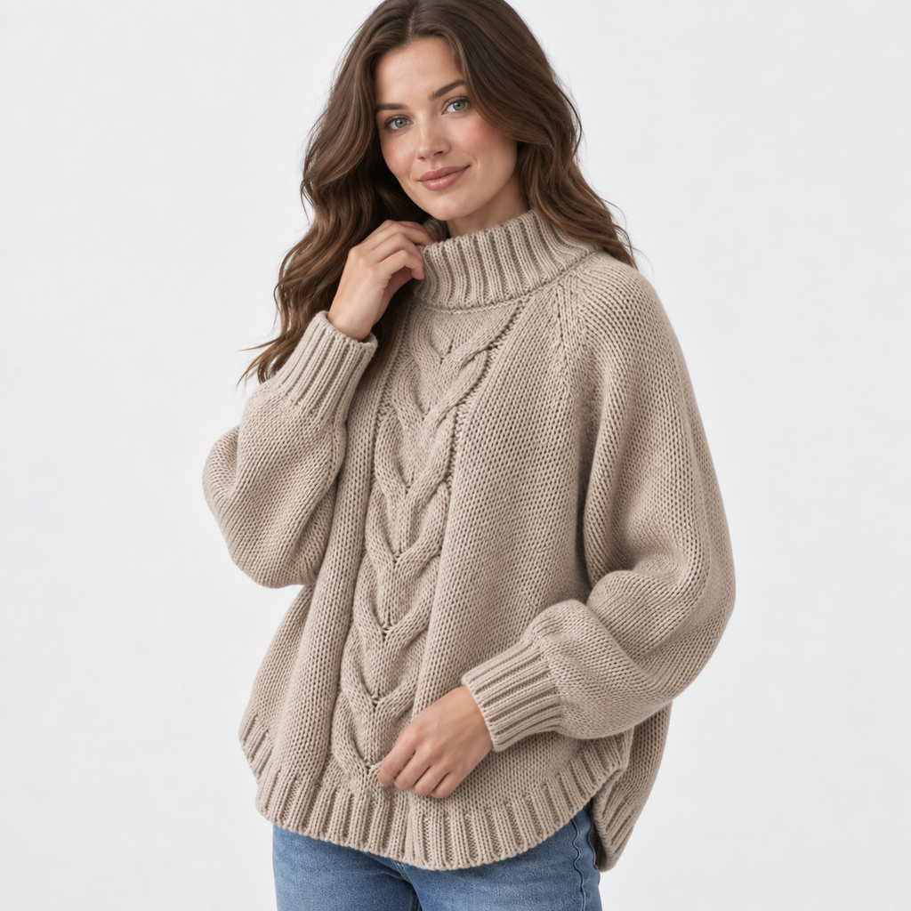 Women’s Vintage Style Sweater Flared Hem Casual Top