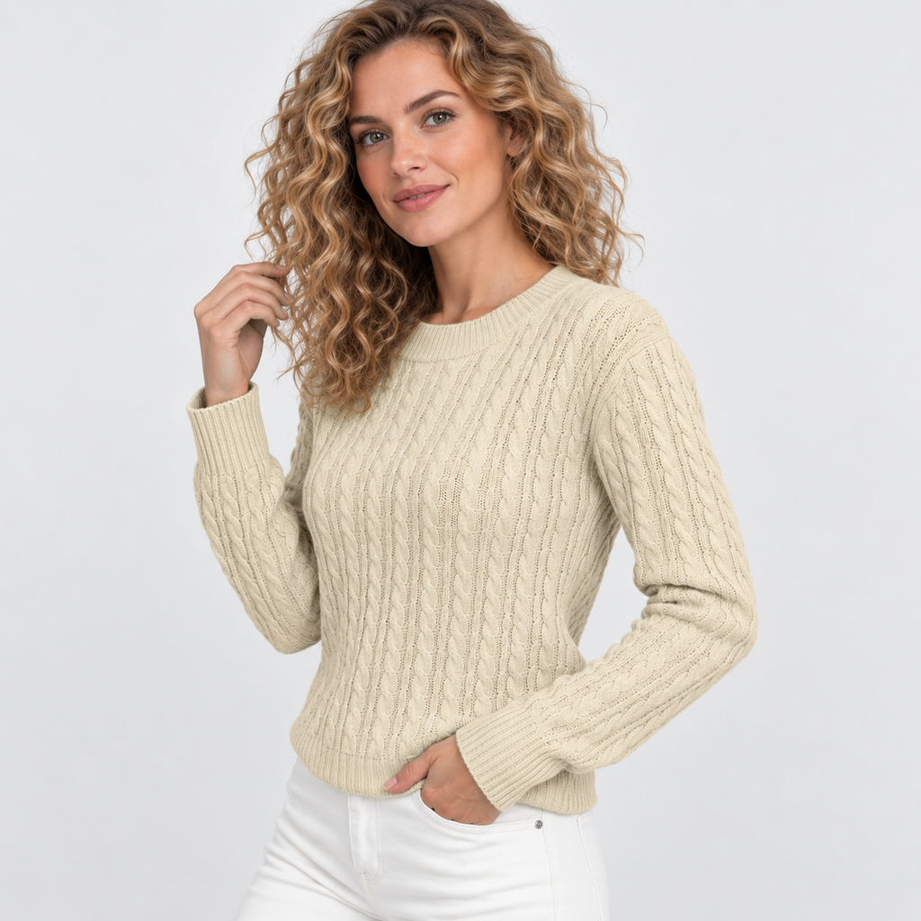 Women’s Rib Knit Crew Neck Sweater Loose Fit Pullover