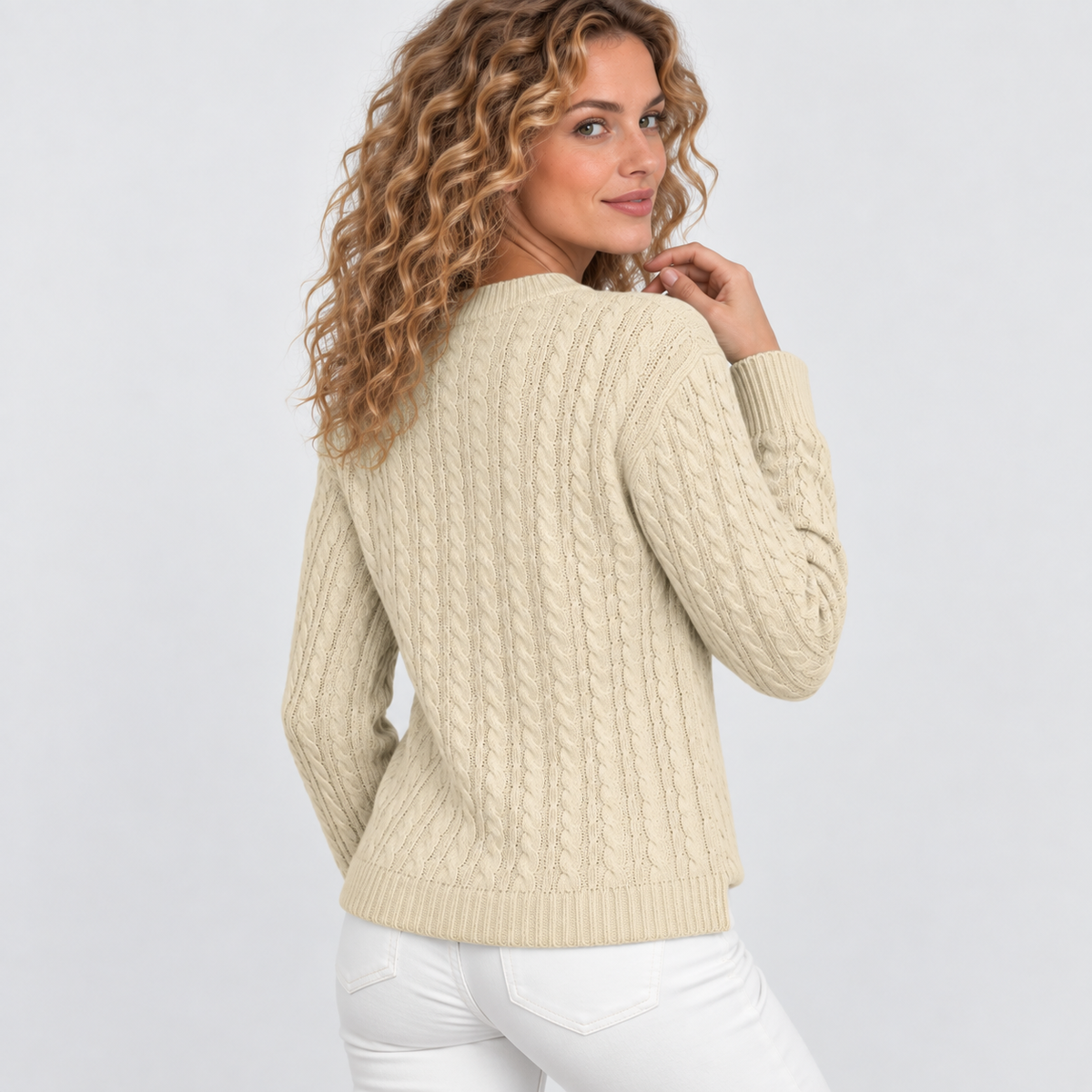 Women’s Rib Knit Crew Neck Sweater Loose Fit Pullover
