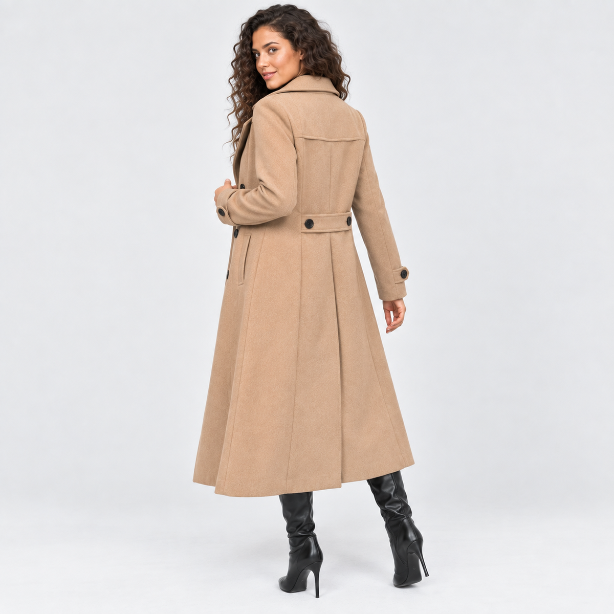 Women’s Elegant Winter Coat Vintage Long Sleeve Jacket