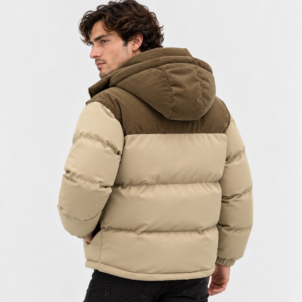 Men’s Long Hooded Puffer Jacket Warm Winter Coat