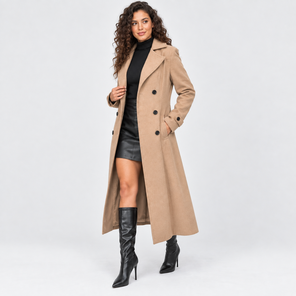 Women’s Elegant Winter Coat Vintage Long Sleeve Jacket