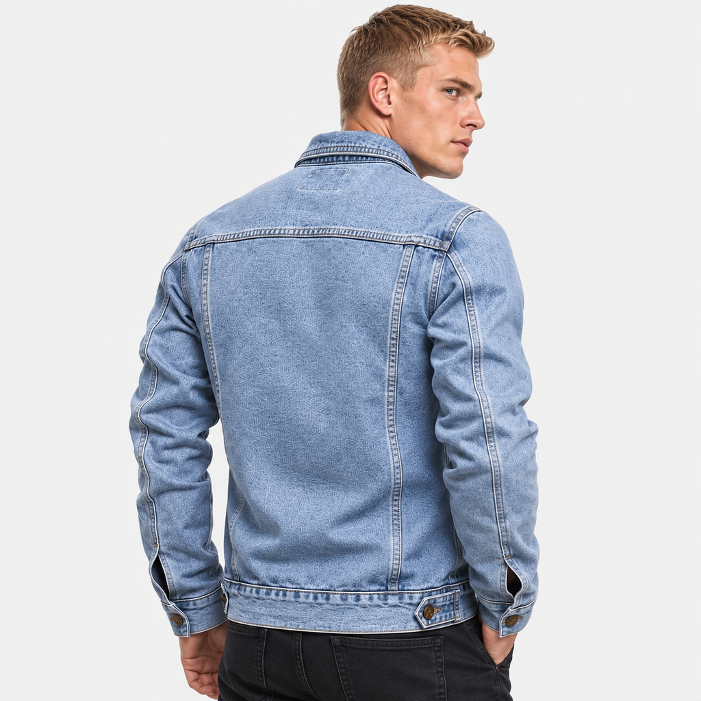 Men’s Vintage Denim Jacket Button Front Workwear Style