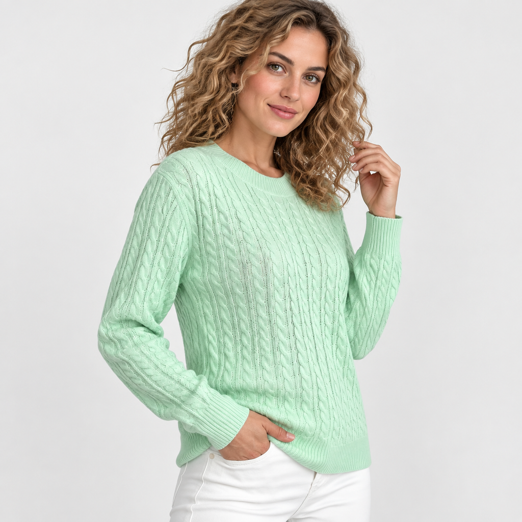 Women’s Rib Knit Crew Neck Sweater Loose Fit Pullover