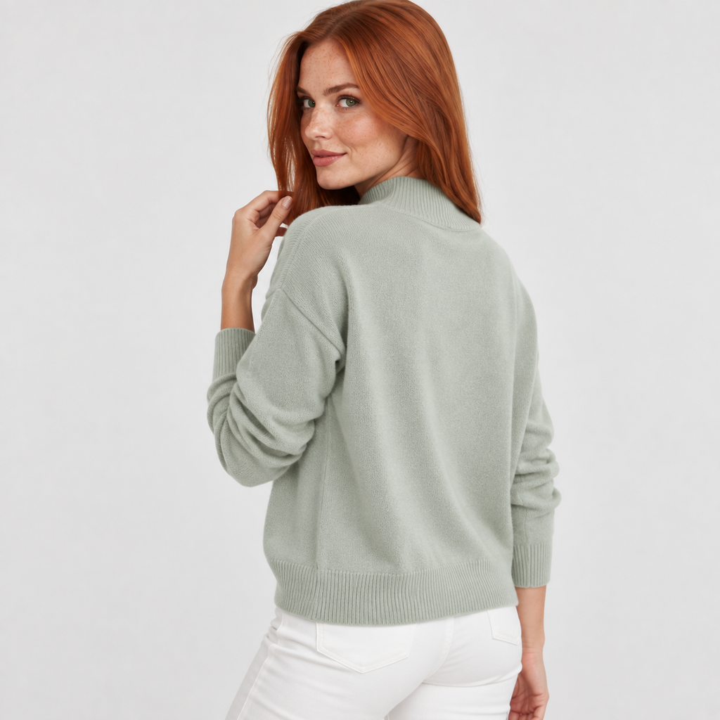 Women’s Minimalist Mock Neck Sweater Fall Winter Wear