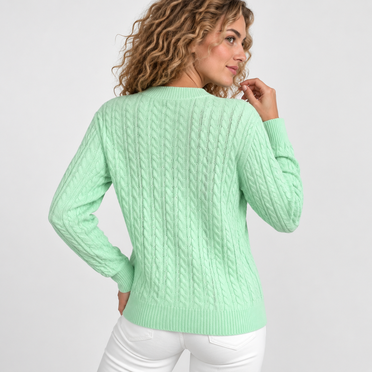 Women’s Rib Knit Crew Neck Sweater Loose Fit Pullover