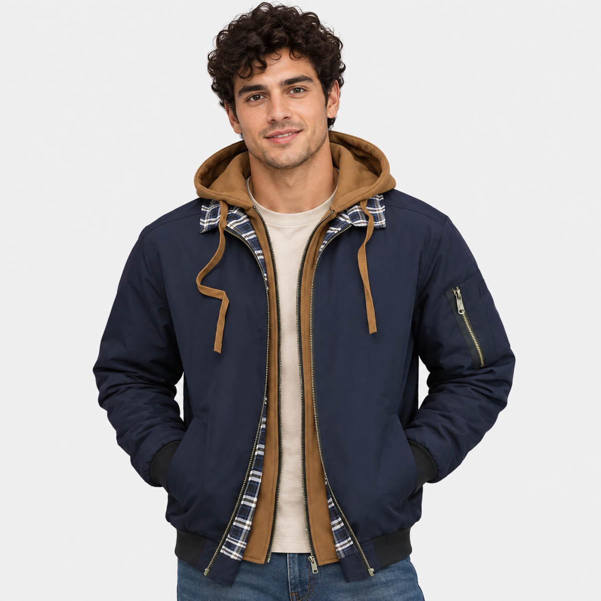 Men’s Lightweight Hooded Cardigan Jacket Everyday Style