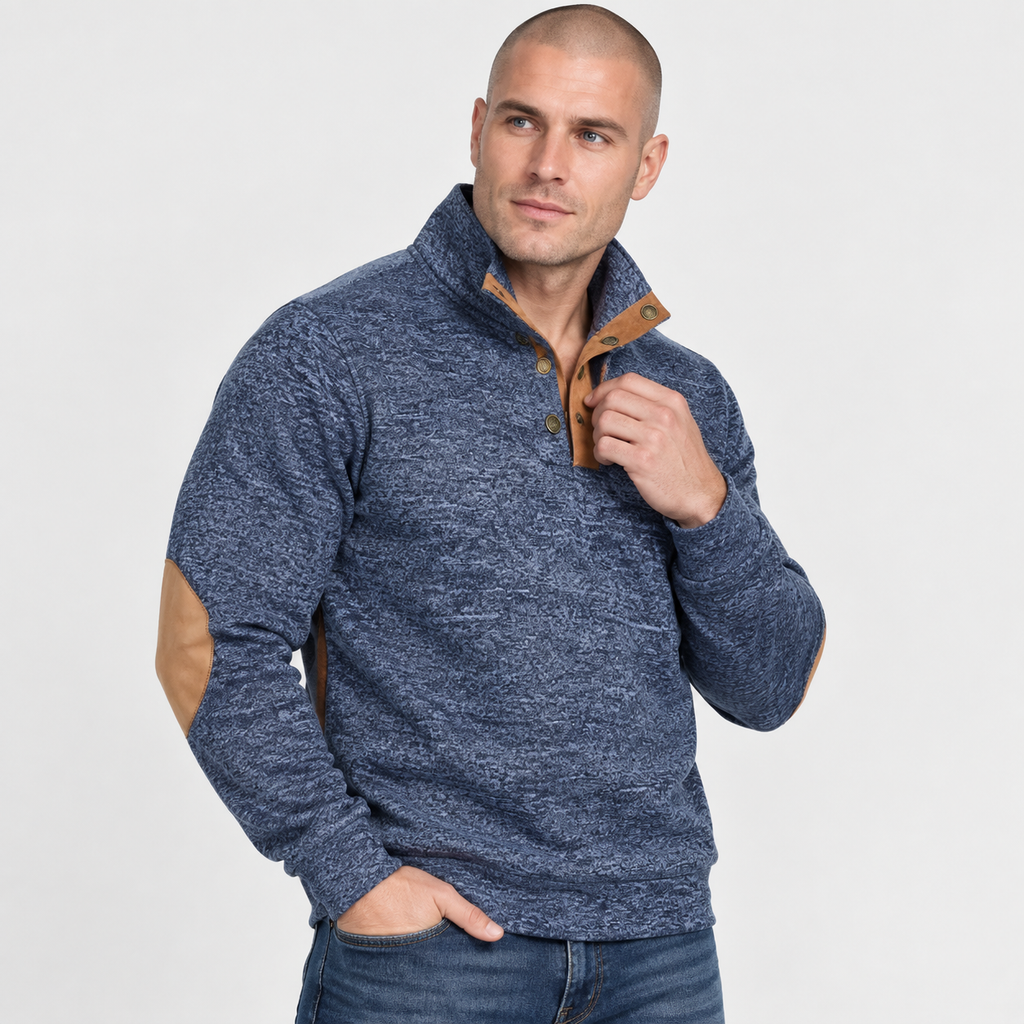 Men’s Collared Neck Pullover Sweater Solid Color Style