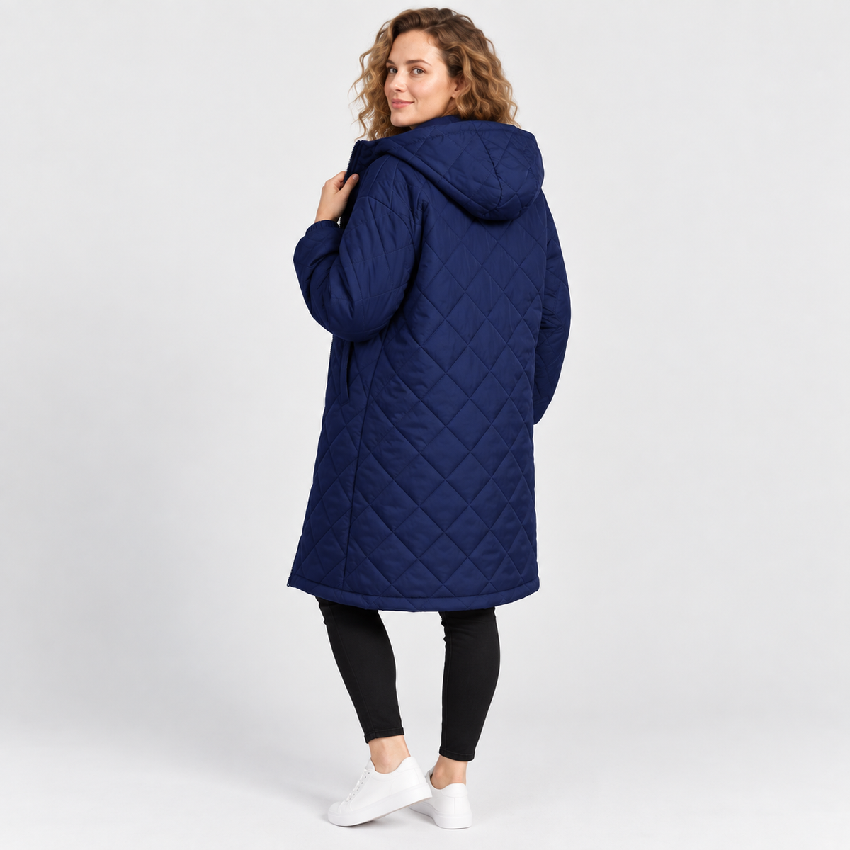 Women’s Long Hooded Puffer Coat Fleece Lined Winter Jacket