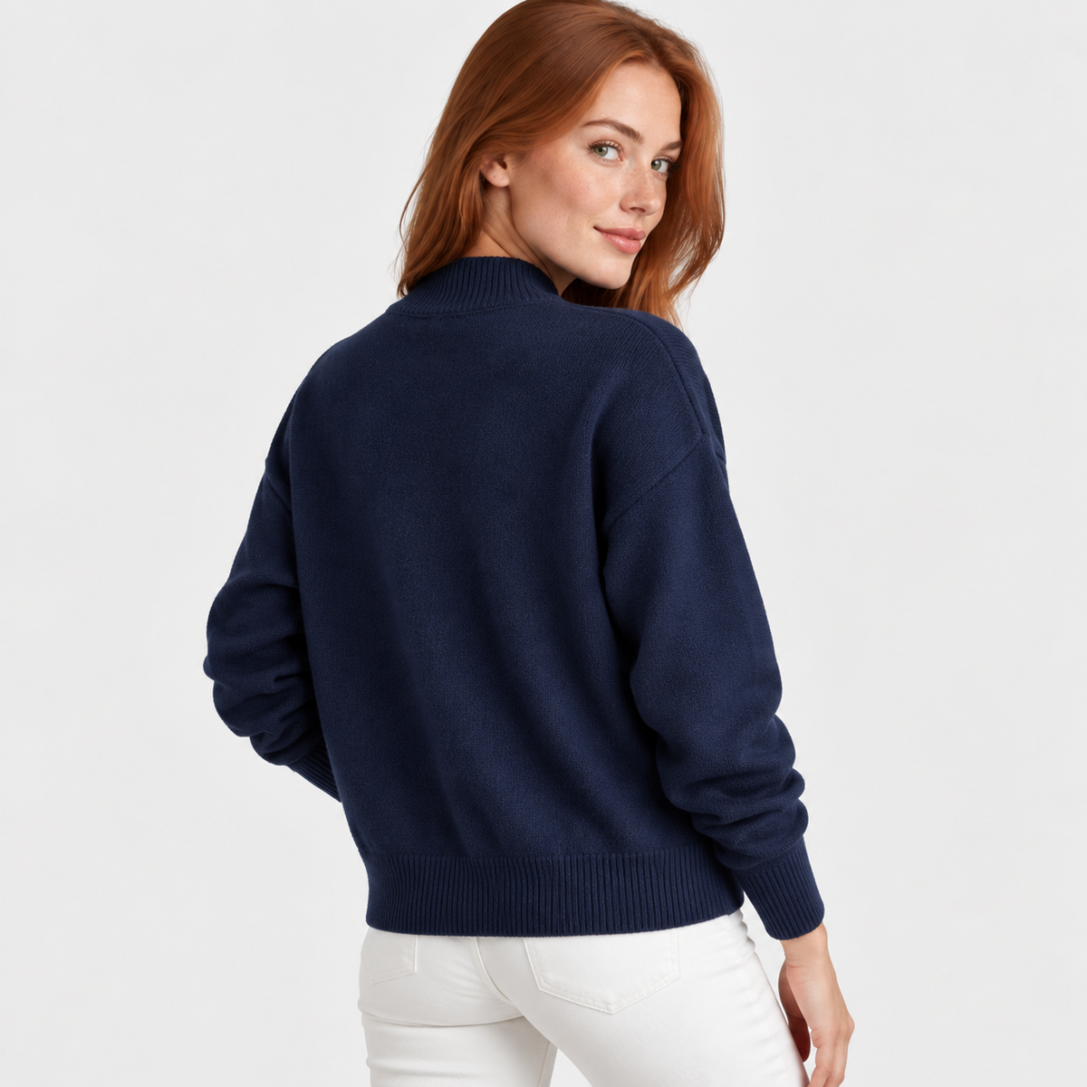 Women’s Minimalist Mock Neck Sweater Fall Winter Wear