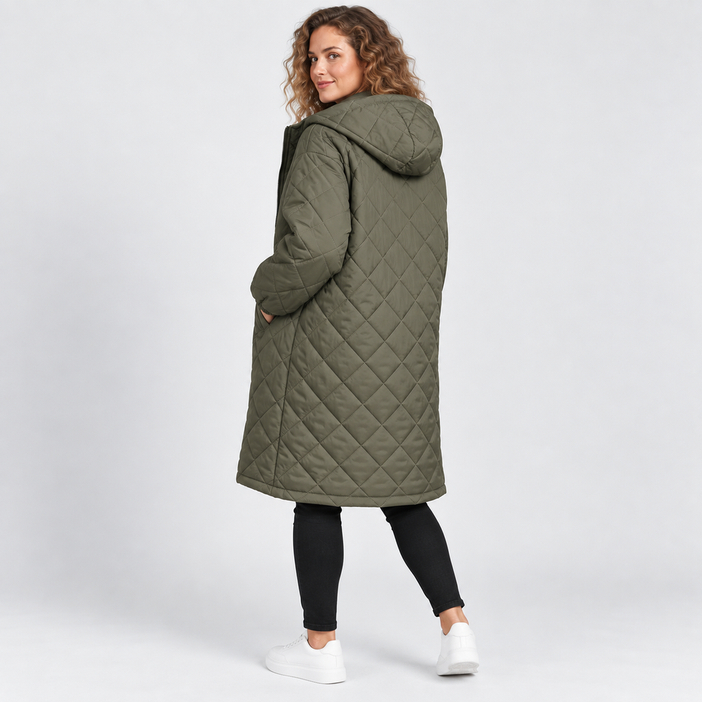 Women’s Long Hooded Puffer Coat Fleece Lined Winter Jacket