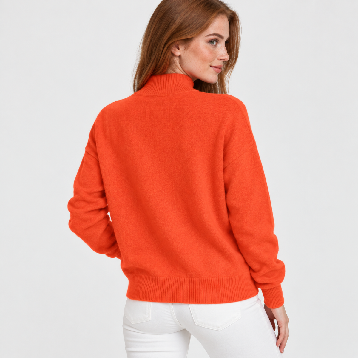 Women’s Minimalist Mock Neck Sweater Fall Winter Wear