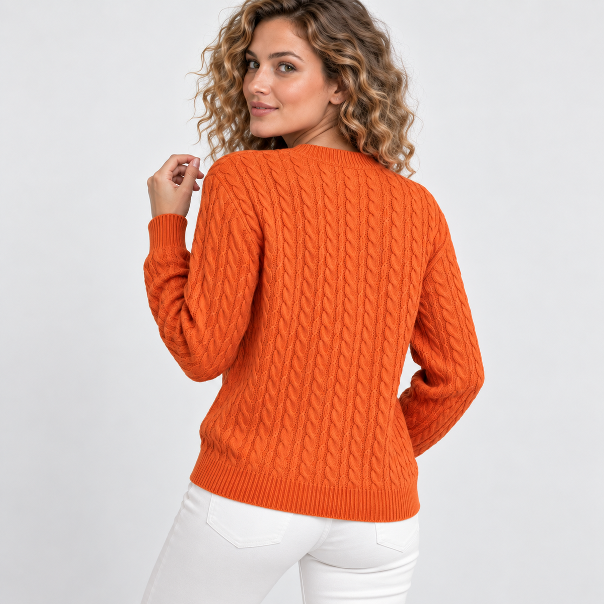 Women’s Rib Knit Crew Neck Sweater Loose Fit Pullover