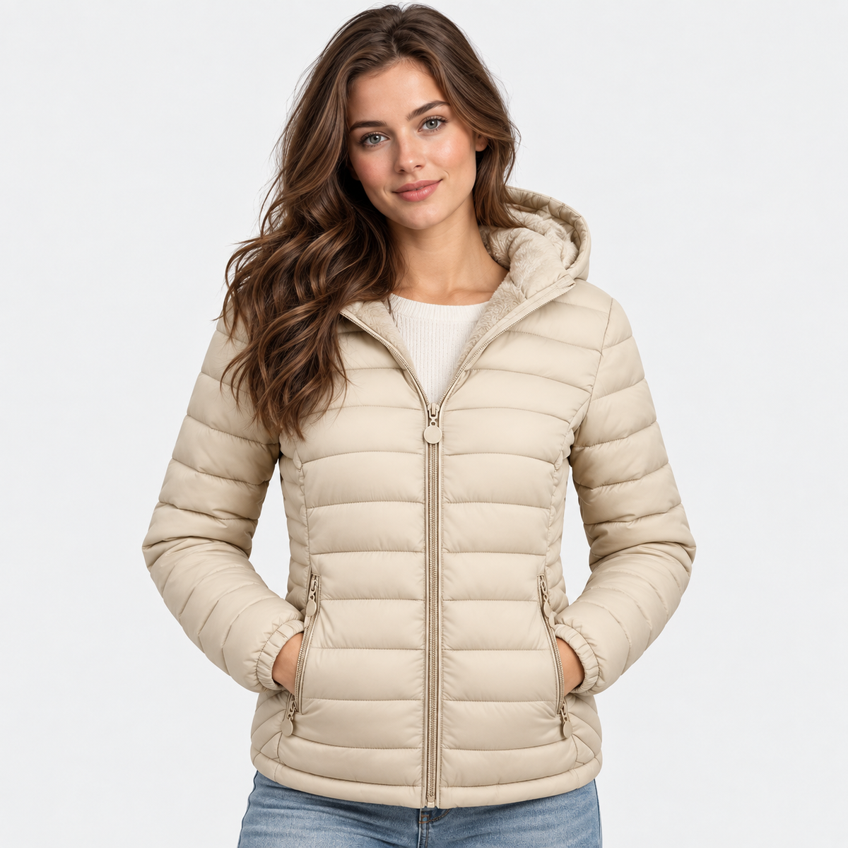 Women’s Lightweight Hooded Puffer Jacket Casual Winter Coat